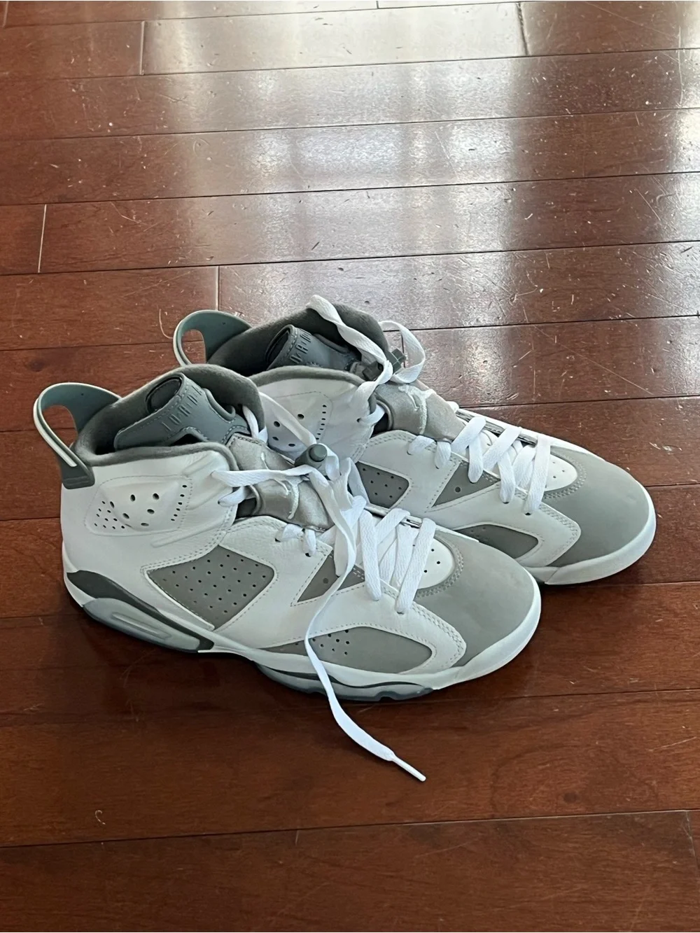 Jordan Grey & White Sneaker Interior with Size Tag